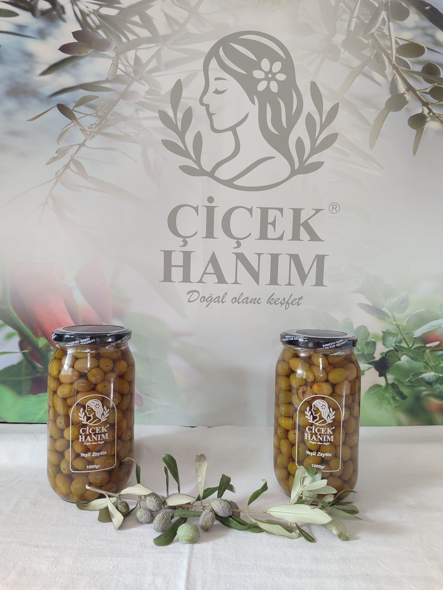 Çiçek Hanım Doğal Salamura Yeşil Zeytin 750 gr